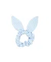 Bits & Bows Girls' Birdie Blue Seersucker Bow Scrunchie - Little Kid, Big Kid In Blue