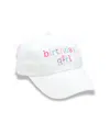 Bits & Bows Girls' Birthday Girl Bow Baseball Hat - Baby, Little Kid In White