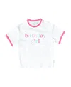 Bits & Bows Girls' Birthday Girl Crewneck T-shirt In Gray