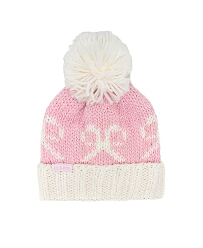 Bits & Bows Girls' Bow Bobble Hat - Big Kid In Multi