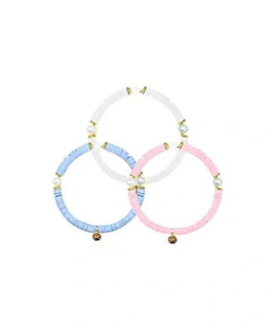 Bits & Bows Girls' Coastal G Bracelet Set - Big Kid In Blue, White, Pink