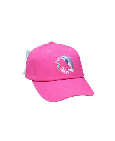 Bits & Bows Kids' Girls' Dolphin Daydream Bow Baseball Hat In Pink