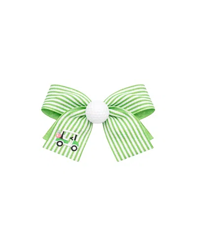 Bits & Bows Kids' Girls' Golf Ball Seersucker Hair Bow In Green