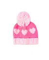 Bits & Bows Hearts Bobble Hat In Pink