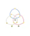 Bits & Bows Girls' Hearts Bracelet Set - Little Kid In Blue/white/pink