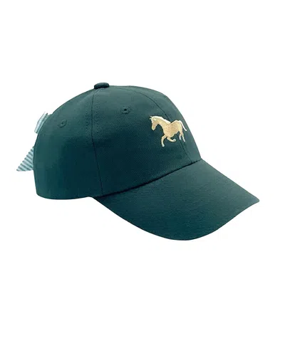 Bits & Bows Girls' Horse Bow Baseball Hat - Little Kid In Green