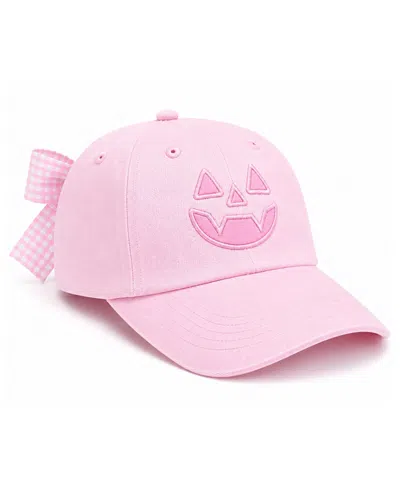 Bits & Bows Kids' Girls' Jack-o-lantern Bow Baseball Hat In Pink