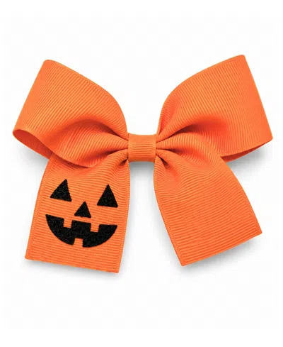Bits & Bows Kids' Girls' Jack-o-lantern Halloween Hair Bow In Orange