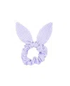 Bits & Bows Girls' Lilly Lavender Seersucker Bow Scrunchie - Little Kid, Big Kid In Purple