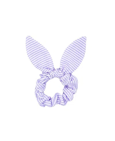 Bits & Bows Girls' Lilly Lavender Seersucker Bow Scrunchie - Little Kid, Big Kid In Purple