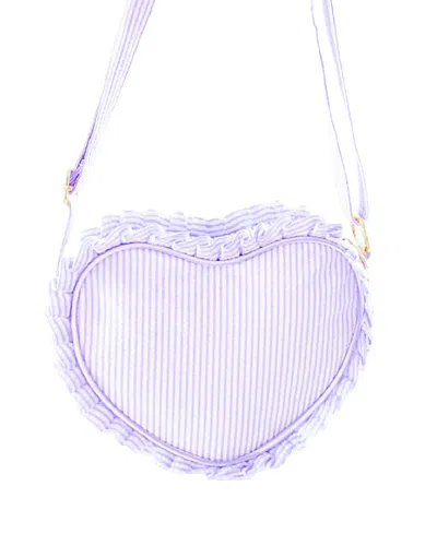 Bits & Bows Girls' Lilly Lavender Seersucker Heart Purse - Little Kid, Big Kid In Purple