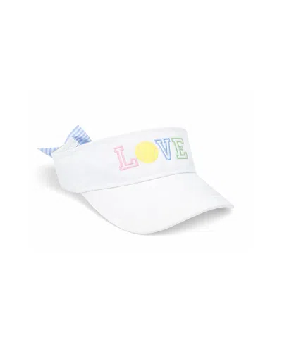 Bits & Bows Girls' Love Tennis Bow Visor - Little Kid, Big Kid In Pink