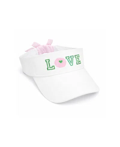 Bits & Bows Girls' Love Tennis Bow Visor - Little Kid, Big Kid In Pink