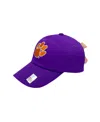 Bits & Bows Girls' Officially Licensed Clemson Bow Baseball Hat - Baby, Little Kid, Big Kid In Purple/orange