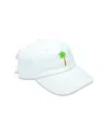 Bits & Bows Girls' Palm Tree Bow Baseball Hat In White - Little Kid In White