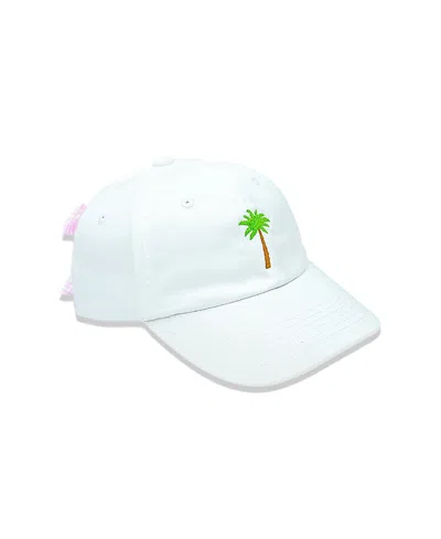 Bits & Bows Girls' Palm Tree Bow Baseball Hat In White - Little Kid