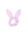 Bits & Bows Girls' Palmer Pink Seersucker Bow Scrunchie - Little Kid, Big Kid In Pink