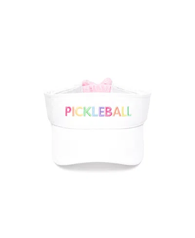 Bits & Bows Kids' Girls' Pickleball Bow Visor In White