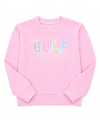 Bits & Bows Girls' Rainbow Golf Crewneck Sweatshirt - Baby, Little Kid, Big Kid In Pink