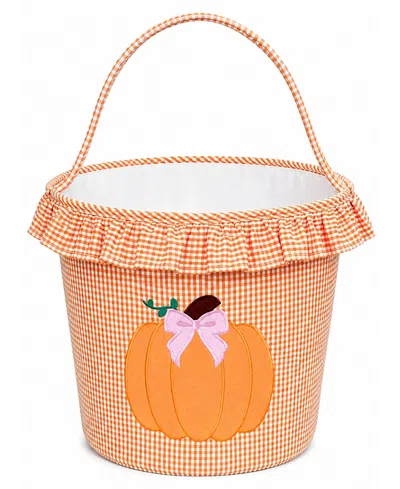 Bits & Bows Kids' Girls' Ruffled Pumpkin Halloween Trick-or-treat Tote In Pink