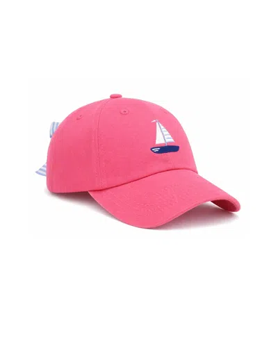 Bits & Bows Girls' Sailboat Bow Baseball Hat - Little Kid In Red