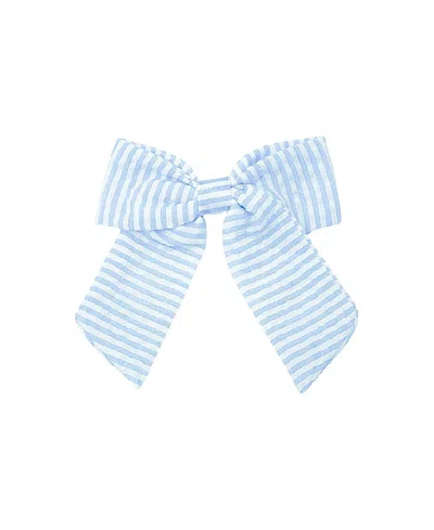 Bits & Bows Girls' Seersucker Hair Bow - Little Kid In Blue