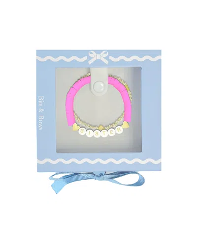 Bits & Bows Girls' Sister Bracelet Gift Set - Little Kid, Big Kid In Magenta/gold
