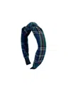 Bits & Bows Girls' Tilly Tartan Plaid Knot Headband - Little Kid, Big Kid In Green