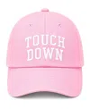 Bits & Bows Touch Down Bow Baseball Hat In Pink