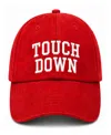 Bits & Bows Touch Down Bow Baseball Hat In Red