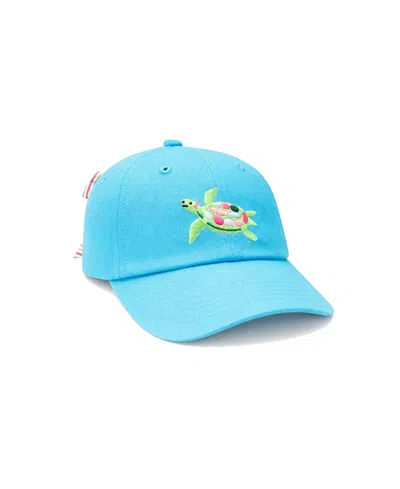 Bits & Bows Girls' Turtle Bow Baseball Hat - Little Kid, Big Kid In Blue