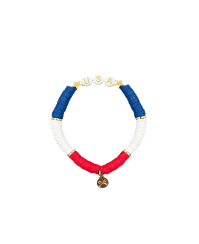 Bits & Bows Girls' Usa Bracelet - Little Kid, Big Kid In Red/white/blue/gold