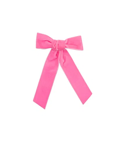 Bits & Bows Girls' Velvet Long-tailed Bow Barrette In Pink