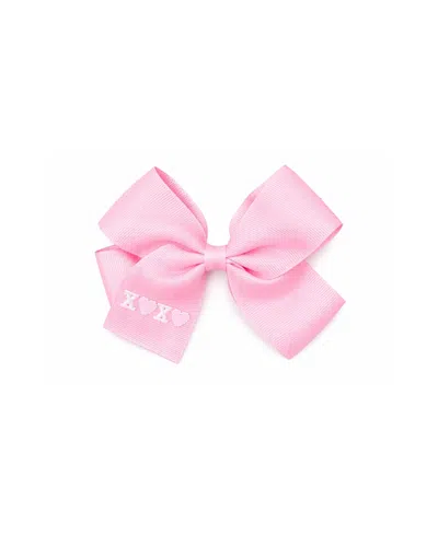 Bits & Bows Girls' Xo Hair Bow - Little Kid In Pink