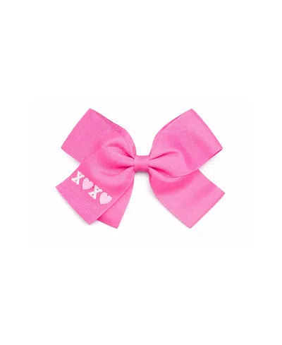 Bits & Bows Girls' Xo Hair Bow - Little Kid In Pink