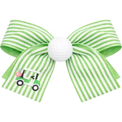 Bits & Bows Kids'  Golf Ball Seersucker Hair Bow In Green