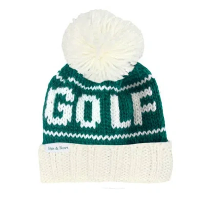 Bits & Bows Golf Bobble Hat In White