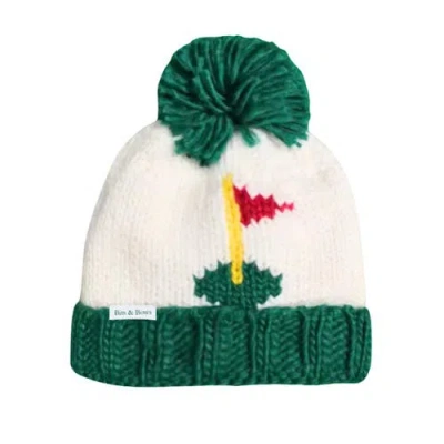 Bits & Bows Kids'  Golf Flag  Bobble Hat, Green In Multi