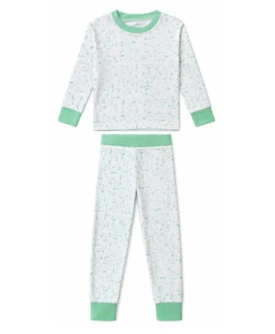 Bits & Bows Golf Print 2-piece Cozy Lounge Set In Green