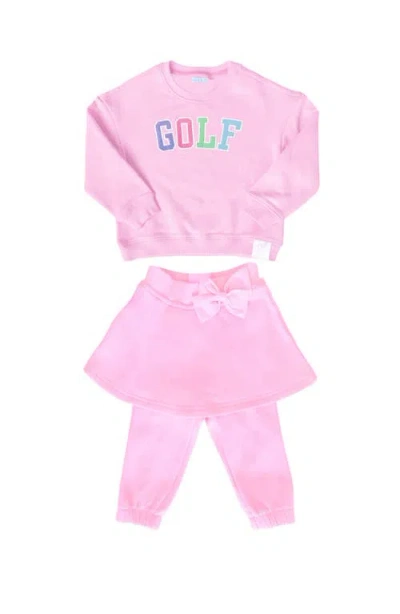 Bits & Bows Babies'  Golf Skirted Sweatsuit In Pink