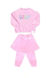 Bits & Bows Golf Skirted Sweatsuit In Pink