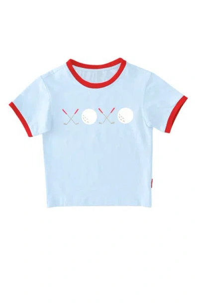 Bits & Bows Babies'  Golf Xo Valentine's Day T-shirt In Blue