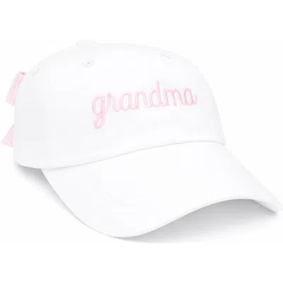 Bits & Bows Grandma Bow Baseball Hat In White