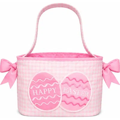 Bits & Bows Kids'  Happy Easter Egg Bow Basket In Pink