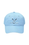 Bits & Bows Hockey Sticks Twill Baseball Hat In Blue