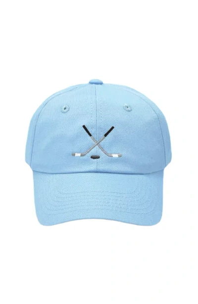 Bits & Bows Babies'  Hockey Sticks Twill Baseball Hat In Blue