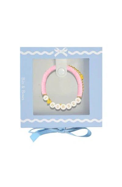 Bits & Bows Kids'  I Heart Horses Girls' Bracelet Gift Set In Pink