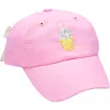 Bits & Bows Ice Cream Twill Bow Baseball Hat In Pink