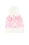 Bits & Bows Knit Bows Bobble Hat In Pink
