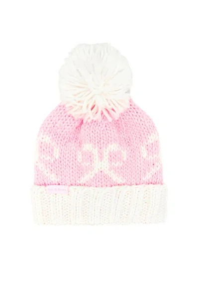 Bits & Bows Kids'  Knit Bows Bobble Hat In Pink